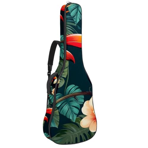 Sac pour guitare étanche avec grand compartiment accessoires motif toucan