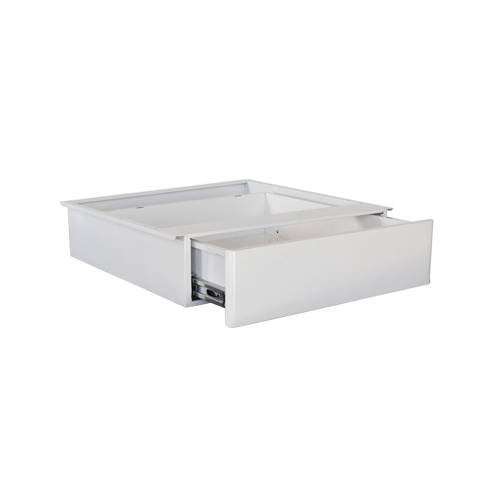 IVOL Cassetto in metallo bianco 42 x 41 x 10 cm – Cassetto estraibile per scrivania – Scatola portaoggetti