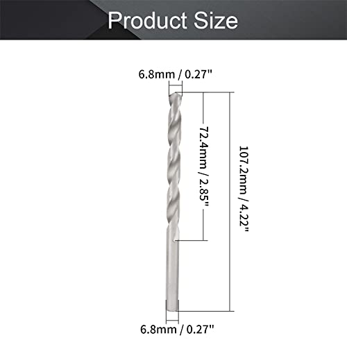 Utoolmart Twist Drill High Speed Steel Bit, Mini Twist Drill Bits Set, Jobber Small Twist Drill Bits, 6.8Mm Twist Drill, Hss-4241 Twist Drill Bit Set, For Steel Aluminum Alloy, 5 Pcs #TOP1