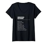 Womens Mens Keto Diet Drinking Ketones Benefits Weight Loss Women V-Neck T-Shirt