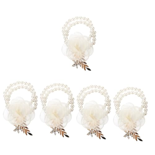 Bracelet de poignet en soie avec perles ajustables pour cortège de mariage