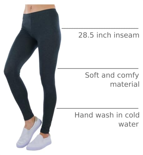 Image of ToBeInStyle Women's Skinny Fit Cotton Full Length Leggings Tights - Regular and Plus Sizes
