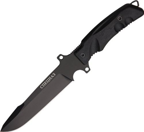 Fox Predator Spetsnaz Fixed Blade Knife,12in,N690Co Cobalt Vanadium Stainless Blade,Black FX-G4B