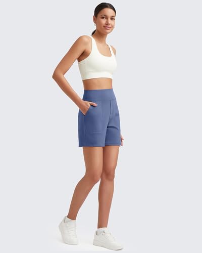 Image of G4Free EverGoing Women's Casual Shorts High Waisted 4'' / 5'' Comfy Shorts with Pockets for Yoga Workout Lounge