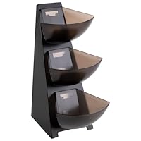 APS 11413 Multi-Rack, Küchenregal, Gestell aus 18/0 Edelstahl, Portionsschütte aus Kunststoff, Portionsspender, Volumen pro Schütte 1 Liter Inhalt, 3-stufig