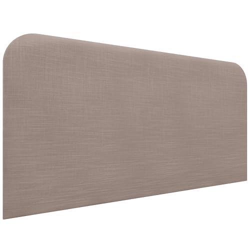 DHOME Cabecero Tapizado Liso Curvo Lino 70cm Altura para Pared Acústicos Cabeceros Absorbentes Cabezal Cama Dormitorio (Tierra, 150cm)