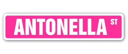 SignMissionAntonella Street Sign Childrens Name Room Sign | Indoor/Outdoor | 18" Wide
