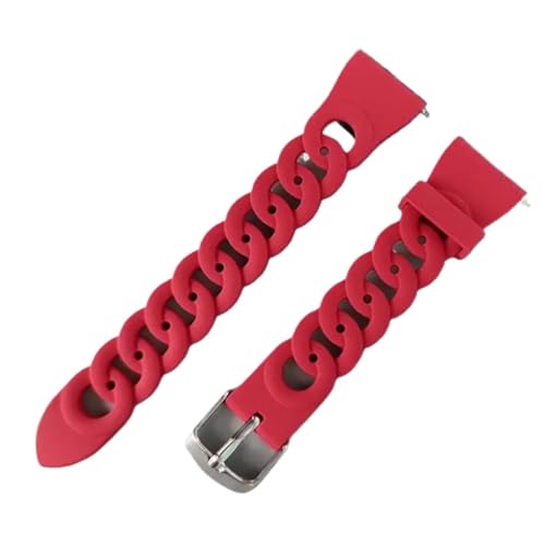 [Aocghfyer] FenGQin 20mm 22mm Strap 7 6/4 Classic/5 Pro/Active 2/Gear S3 Silicone Bracele Watch GT 2/2e/3band(Red,20mm)