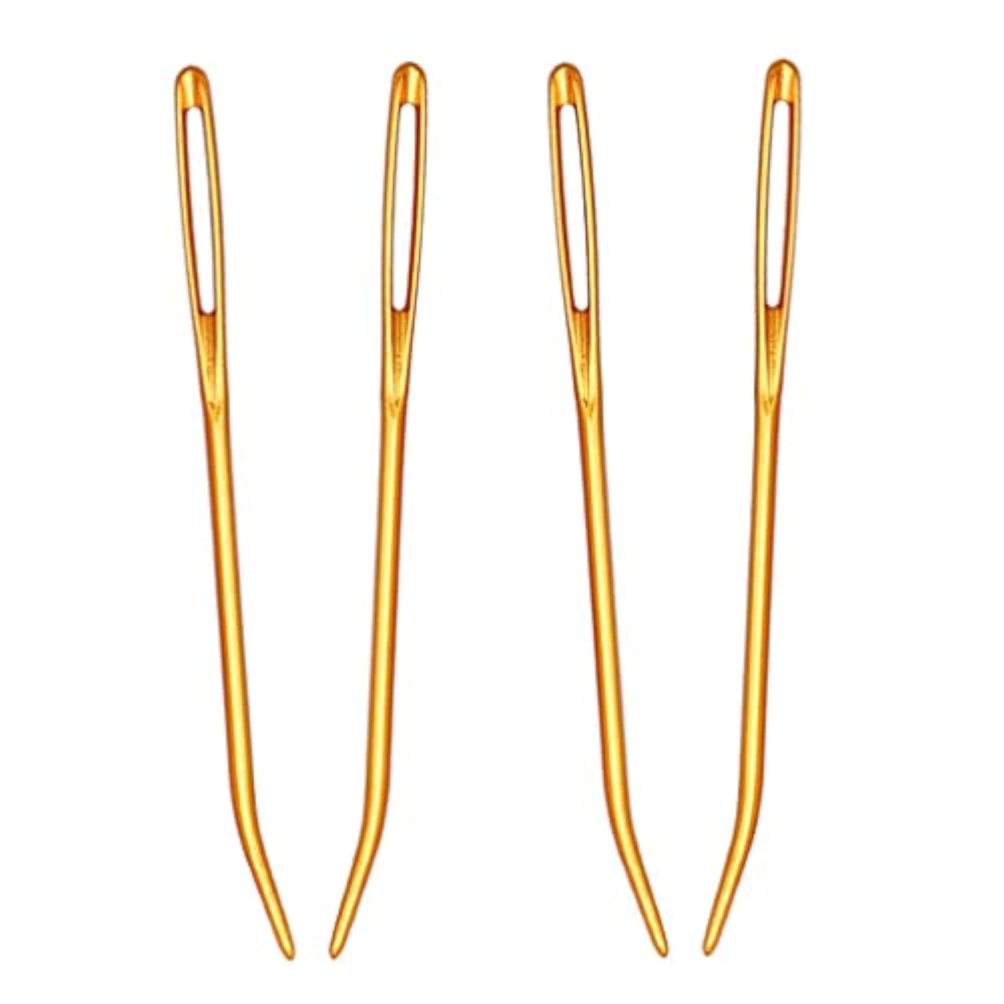 4pcs Aluminium Large-Eye Bent Tip Tapestry Needles