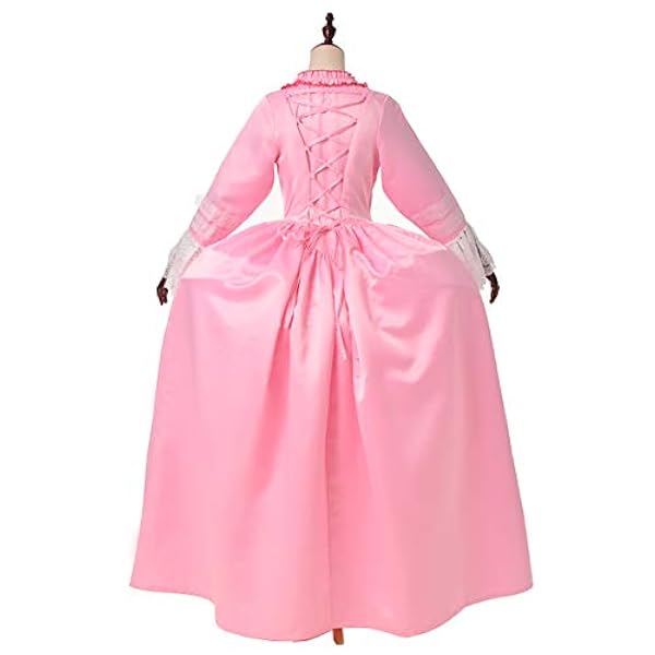 GRACEART Victoriano Vestido de Fiesta rococó Barroco Vestido de Baile del Siglo XVIII para Mujer (Rosado, S)