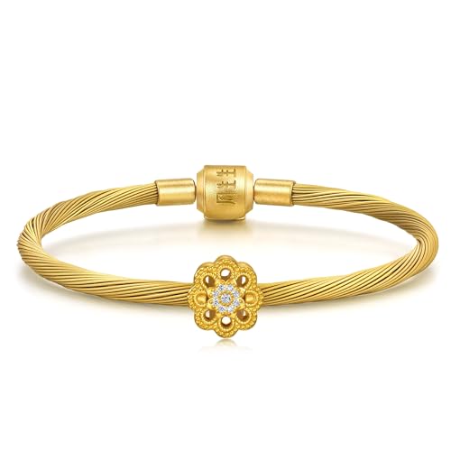 Image of CHOW SANG SANG 999 Gold Charme Diamond Mandala Charm Bracelet for Women 17cm 95911C