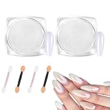 LOPHE Perłowy chromowany puder do zdobienia paznokci, szklisty, biały, efekt zorzy polarnej, do zdobienia paznokci, glazurowany pączek, manicure, DIY, profesjonalne paznokcie do salonu z perłowym