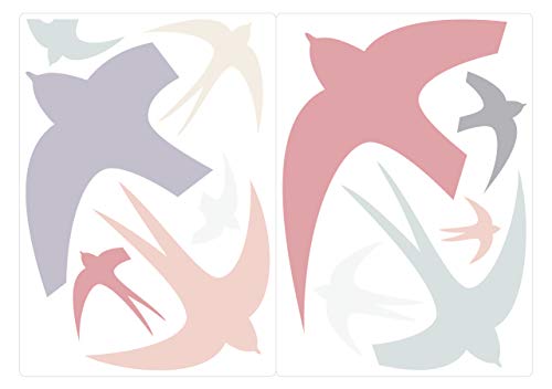 Dekodino® Lot de stickers pour fenêtre de chambre d'enfant Motif hirondelles Cover