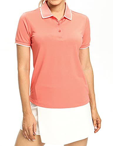 Image of Hiverlay Women's Golf Polo T Shirts Lightweight Moisture Wicking Short Sleeve Shirt Quick Dry UPF 50+