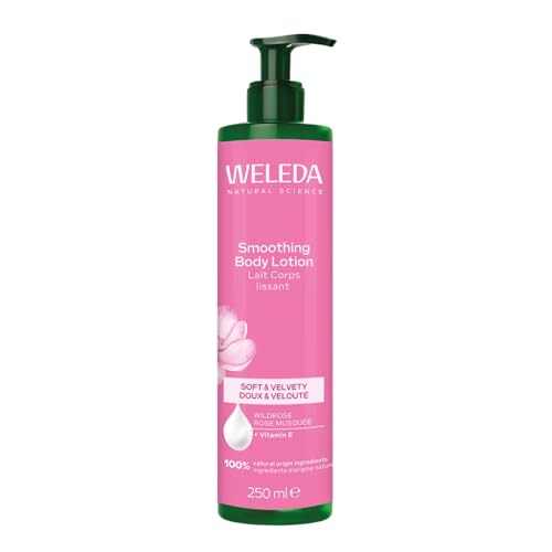 Weleda Smoothing Body Lotion with Wild Rose Body Moisturiser with Vitamin E Moisturising Cream For Men & Women Certified Natural Vegan 250ml