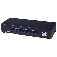 Port RCA Video Audio Selector Switch Box Channel in Out Splitter with High Isolation for VCD DVD TV Compatible Components and Composite Signals