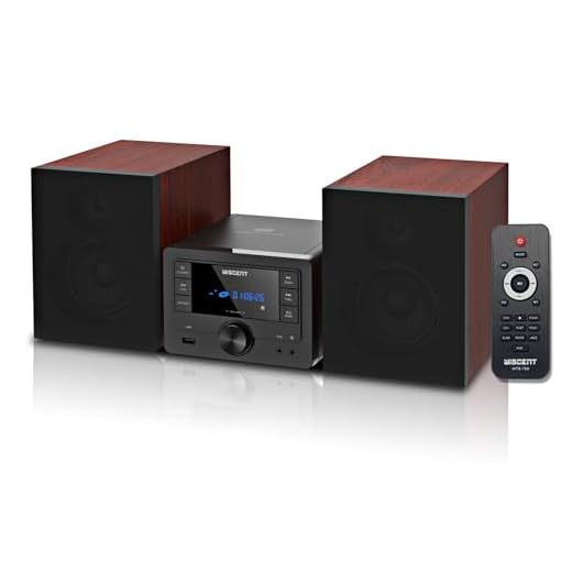 WISCENT Bluetooth Stereo System 40W for Home, CD Player with Wireless Streaming, MP3/USB/Audio in/FM Radio, Powerful Home Audio Sound System