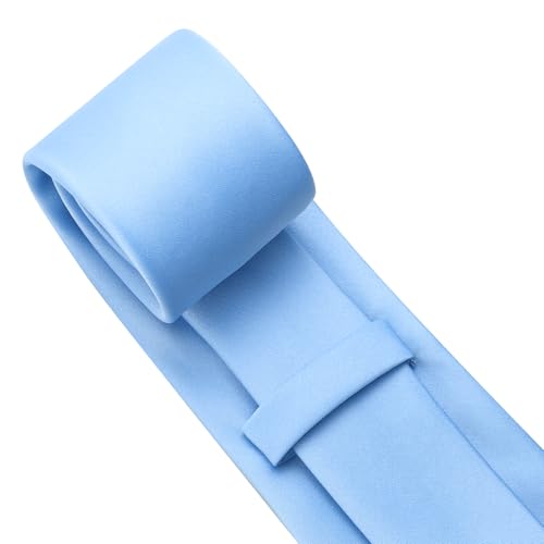 Image of KOOELLE Men's Ties Solid Pure Color Plain Neckties Formal Black Ties For Men