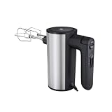 WMF Kult X Handmixer – Handrührgerät aus Edelstahl Cromargan mit 5 Geschwindigkeitsstufen und Turbofunktion, leistungsstark, Küchenmixer zum Rühren, Kneten und Aufschlagen, ergonomisch, leise, schwarz