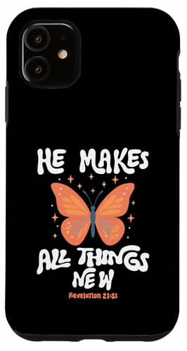 He Make All Things New Revelation 21:5 スマホケース iPhone 11 用