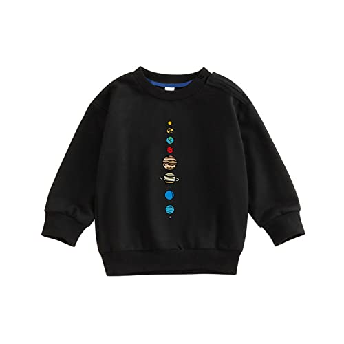 Child Kids Solar System View Sweatshirt Toddler Crewneck Long Sleeve Pullover Sweater Sport Tops for Boys Girls Sports