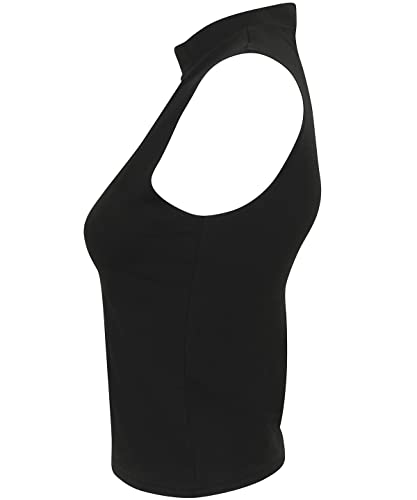Chaleco corto cuello alto negro COOZO protege del viento sin abultar 4