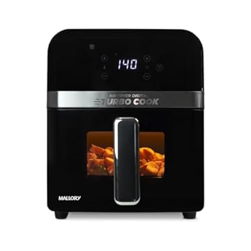 Fritadeira Mallory Turbo Cook 6 Litros - Estrutura Interna em Metal - Visor em Vidro e Luz Interna - Painel Touch - 127V