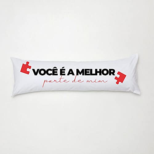 Travesseiro De Corpo Aconchego 1,30m X 38cm Com Fronha Microfibra Estampado - Melhor Parte de mim
