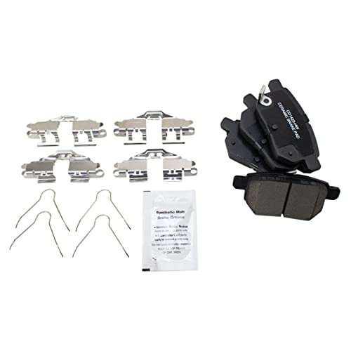 Image of TRQ Performance Rear Brake Pad and Rotor Set Ceramic Coated Drilled Slotted Compatible with 2016 Scion iM 2008-2015 xB 2017-2018 Toyota Corolla iM 2009-2013 Matrix