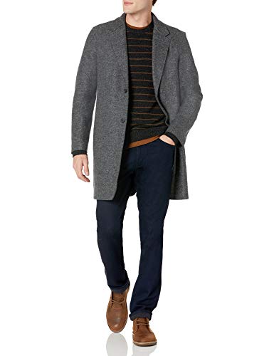 Billy Reid Men's Boiled Wool Coat, Grey, Large