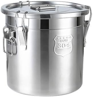 dvegGEE Recipiente hermético de Acero Inoxidable 304, Cubo, Olla de Acero Inoxidable, Olla for Sopa con Tapa, Utensilios de Cocina.(6 L)