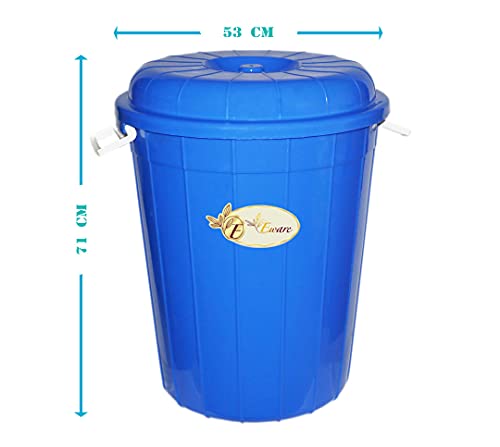 Image of E-Ware Multipurpose Plastic Storage Bucket Drum 100 LTR with Lid (2, Multi Color)