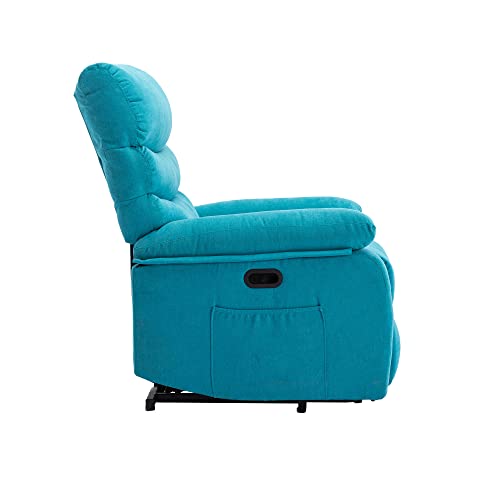 Hokawii Power Lift Chair Recliner Sofa With Massage And Heat For Elderly Modern For Living Room Bedroom 3 Positions With Side Pockets Remote Control, Chenille, Blue #TOP5