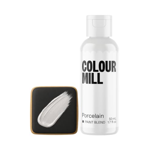Image of Colour Mill Edible Food Paint - Vibrant Cake & Fondant Decorating Colors for Cookies, Chocolate, Royal Icing & Desserts 20 Milliliters - Metallic Porcelain