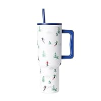 Simple Modern 40 oz Trek Tumbler with Handle and Straw Lid | Cup Holder Friendly Insulated Stainless Steel Travel Mug | Downhill Skiing
