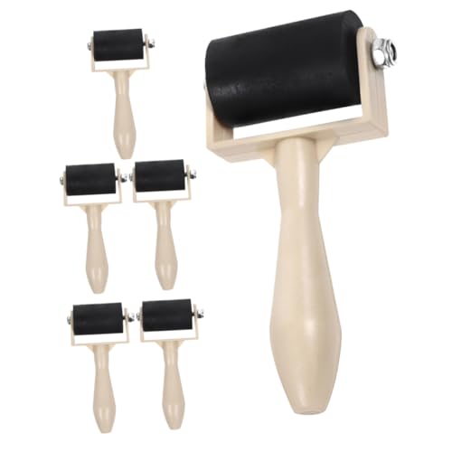 Gogogmee 6pcs Kids Printmaking Rollers Ink Painting Roller Set for Art Craft Printmaking Tool