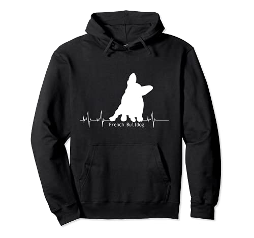 Linea di design Heartbeat Pulse - Bulldog francese Felpa con Cappuccio