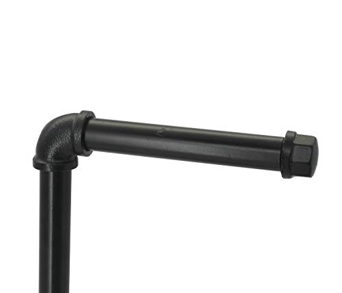 Addgrace Industrial Standing Toilet Paper Holder Iron Pipe Heavy Duty Racks For Home Bathroom (Black) #TOP2
