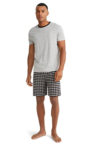 C&A Herren Shorty Set|2er Pack Regular Fit Kariert|Melange/Meliert...