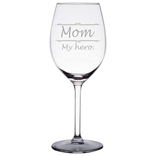 Personalized Stemmed Wine Glass with Custom Engraving, Perfect Gifts for Mom