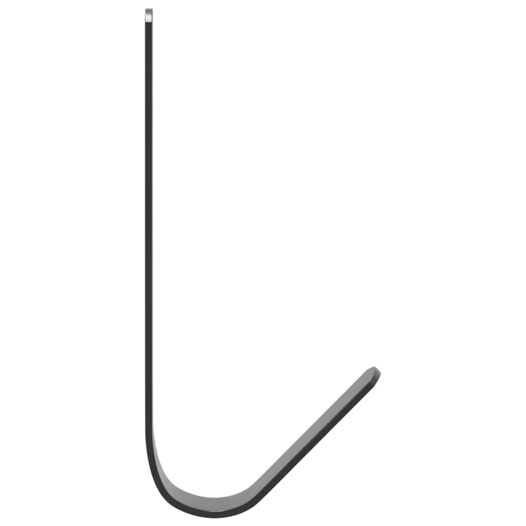 Wandhaken J-Form 12 Stück Schwarz Stahl 2 x 6 x 10,5 cm an der Wand montiert für Aufbewahrung von Sattel Zaumzeug Trense Halfter Steigbügel im Stall oder Garage