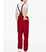 WORK IDEA Men's Bib Overalls Workwear Fashion Lightweight Jumpsuit with Pockets, Red, L