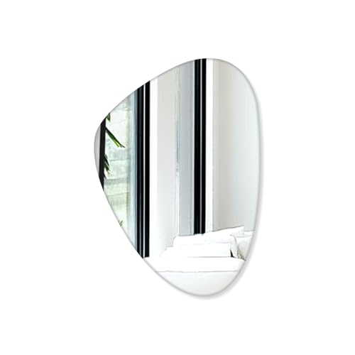 Image of Creative Arts n Frames 12x18 inch 5mm Thick Beveled Smooth Edges Frameless Wall Mount HD Mirror Home Office Hotel Decor for Living Restroom Bedroom Bathroom (Irregular Shape 12x18 inch HD Mirror.)