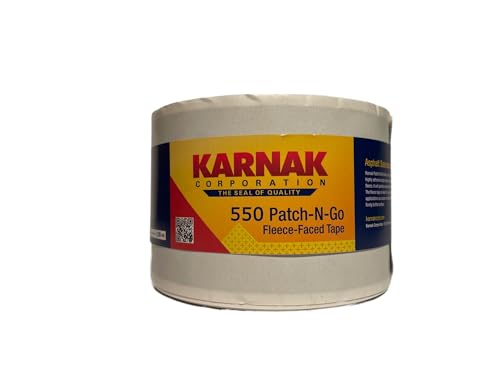 Karnak 550F-04 Fleece Faced Patch-N-Go Waterproof Tape: Reinforces, Seals & Waterproofs Leaky TPO, EPDM, RV & Mobile Home Roofs-Absorbent Fabric Face-High Temp Butyl Rubber Sealant(4" x65.5')
