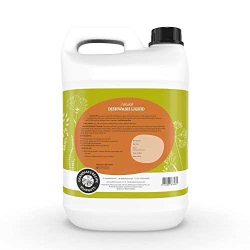 BubbleNut Wash Natural And Organic Dishwash Liquid - Herbal, Soap nuts based, Ecofriendly, Baby safe, Dishwashing liquid 5 Lits