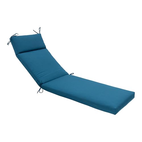 QILLOWAY Outdoor Chaise Lounge Cushion,All Weather High-Density Foam Recliner Chairs Replacement Cushions,Peacock Blue.