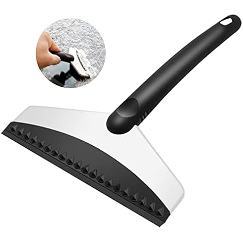 MZFANG Car Ice Scraper Snow Shovel Windshield Frost Remover Tool Wiper Car Snow Brush Window Scraper Stainless Steel Squeegee with Comfort Soft Grip for Frost and Snow Removal Cover