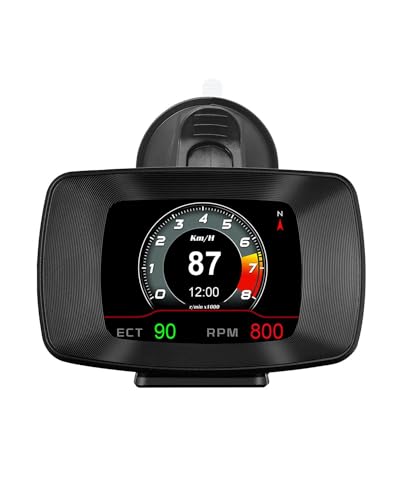 MLLNPP Pantalla Frontal Coche OBD HUD Velocímetro Digital Ordenador A Bordo Automático con Consumo Combustible Temperatura Aceite Y Agua