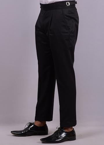 Image of FASHIONEMPIRE Men's Formal Trousers Front Pleated Double Button Gurkha Zion Pant Slim Fit | Stylish Formal Pant for Party and Casual Wear