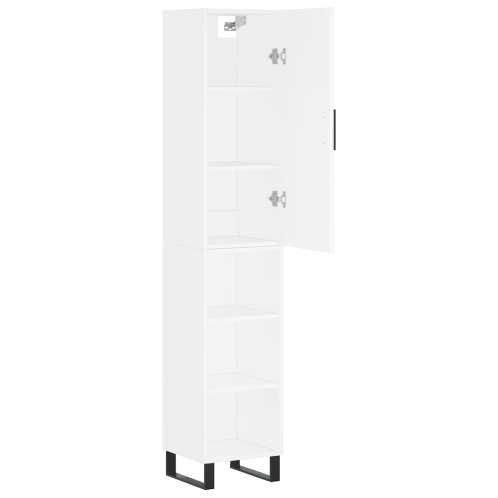 Armadietto alto, bianco, 34,5 x 34 x 180 cm, in legno, base in